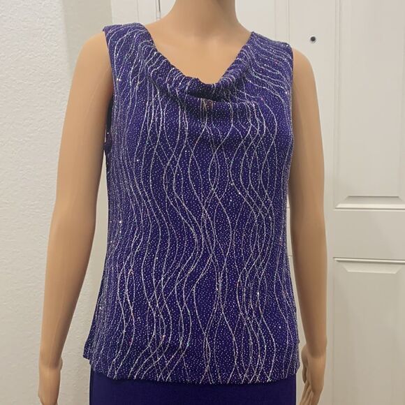 Ronni Nicole By Ouida Sexy Purple Silver Cowl Neck Cocktail Evening Party Dress - Picture 3 of 9